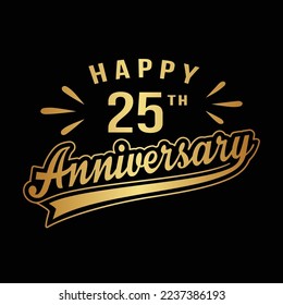 Happy 25th Anniversary. 25 years anniversary design. Vector and illustration.