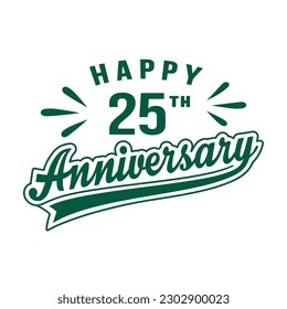 Happy 25th Anniversary. 25 years anniversary design. Vector and illustration.