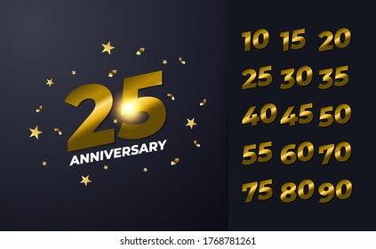 Happy 25th Anniversary Background Template