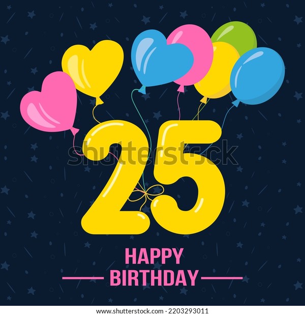 Happy 25th Birthday Happy Birthday Wishes Stock Vector (Royalty Free ...