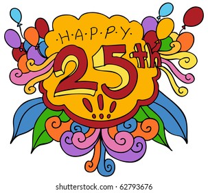 Happy 25th Design Element Stock Vector (Royalty Free) 62793676 ...