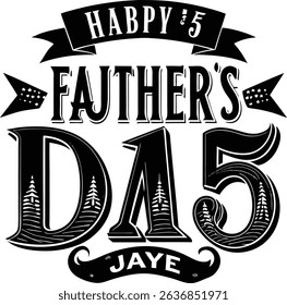Happy 25th father's day jaye vintage typography design
