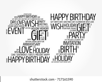Happy 27th birthday word cloud collage concept