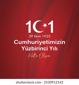 Feliz 29 de outubro, Dia da República na Turquia. (Tradução Turca: 29 Ekim Cumhuriyet Bayrami Kutlu Olsun.)