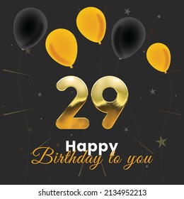 Happy 29th Birthday Greeting Card Vector Stock Vector (Royalty Free ...