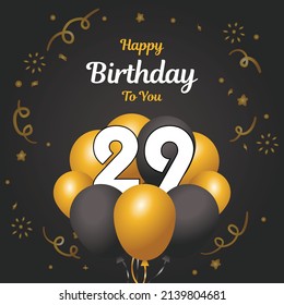 Happy 29th  birthday, greeting card, vector illustration design.

