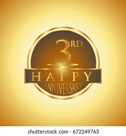 Happy 2nd Anniversary gold. Eps 10
