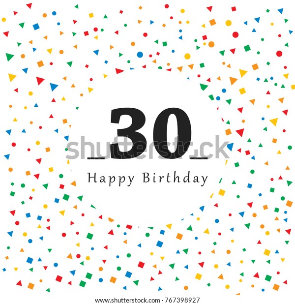 Happy 30 Birthday Card Abstract Background Stock Vector (Royalty Free ...