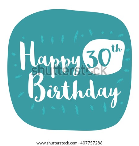 Download Happy 30th Birthday Card Brush Lettering Stock Vector ...