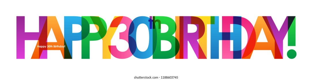 HAPPY 30th BIRTHDAY Colorful Letters Banner