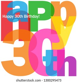 HAPPY 30th BIRTHDAY Colorful Letters Banner