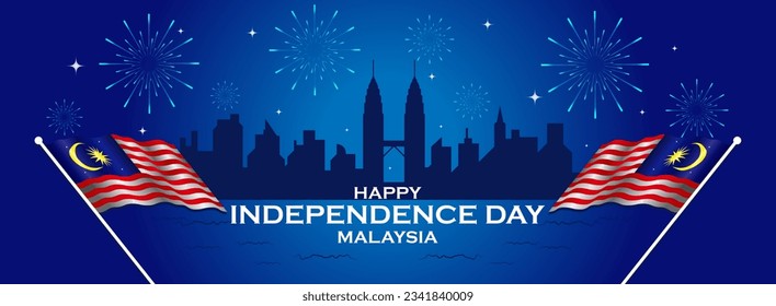 Zum 31. August Malaysia Independence Day Vektorgrafik. Petronas Towers Design for Banner and Poster Template

