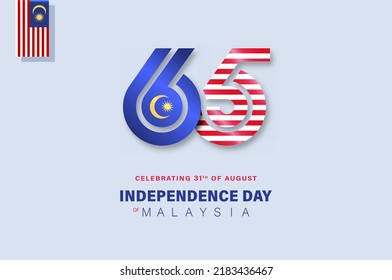 Feliz 31 de agosto Día de la Independencia de Malasia Ilustración vectorial. Diseño de la Torre Petronas para la plantilla de afiches del 65º Día Nacional. Torre gemela y bandera de Malasia