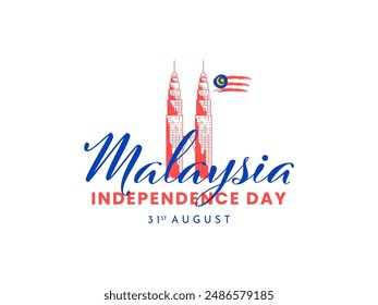 Glückliche Vektorillustration zum Malaysia Independence Day am 31. August. Design für 67. Nationalfeiertag Poster Banner Vorlage