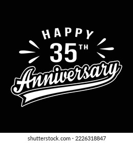 Happy 35th Anniversary. 35 years anniversary design. Vector and illustration.
