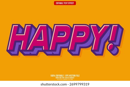 Happy 3d editable text effect
