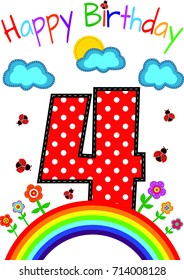Happy 4 Birthday Card