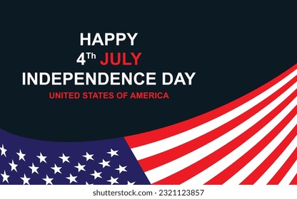 HAPPY 4 Th Independent day United states of america. American flag illustration vector design template