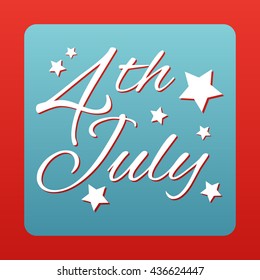 Happy 4 th of July card United States of America. Celebration independence day USA poster. Vector illustration.