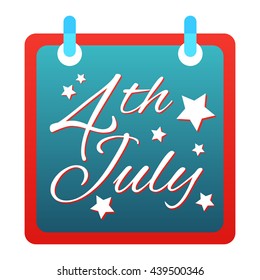 Happy 4 th of July card United States of America. Celebrate independence day USA calendar. Vector illustration.