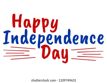 Happy 4 th July and Independence Day. Greeting Cards with Font. Vector illustration.