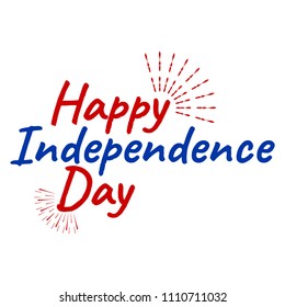 Happy 4 th July and Independence Day. Greeting Cards with Font. Vector illustration.