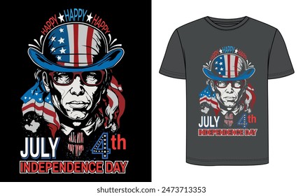 happy 4 th July independence day t shirt design.