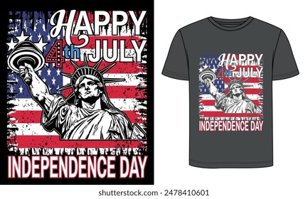 happy 4 th  July independence day t shirt design