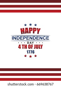 Happy 4 th of July . Happy Independence Day United States of America . Usable for greeting card, banner , Flyer and Poster . 