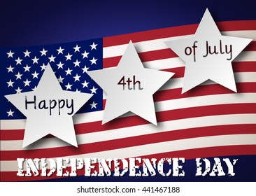 Happy 4 th of July typography poster. Celebration banner. Greeting card. Happy independence day of United States of America concept. USA freedom background. 4 th of July.