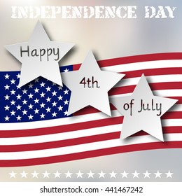 Happy 4 th of July typography poster. Celebration banner. Greeting card. Happy independence day of United States of America concept. USA freedom background. 4 th of July.