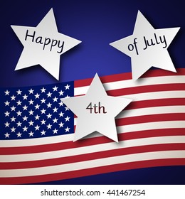 Happy 4 th of July typography poster. Celebration banner. Greeting card. Happy independence day of United States of America concept. USA freedom background. 4 th of July.