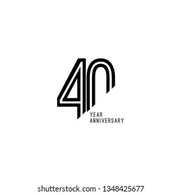 Happy 40 Year Anniversary Vector Template