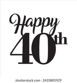 happy 40th background inspirational positive quotes, motivational, typography, lettering design