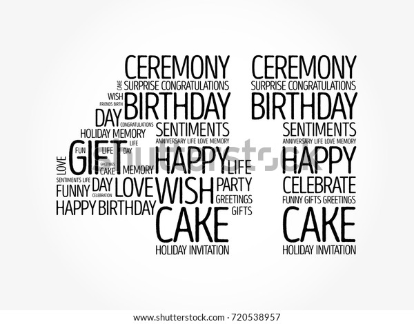 Happy 41st Birthday Word Cloud Collage Stock Vector (Royalty Free ...