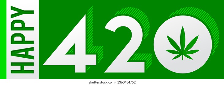 Happy 420 Vector Marijuana Leaf, April 20 Celebration