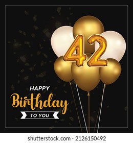 Happy 42nd Birthday Greeting Card Vector Stock Vector (Royalty Free ...