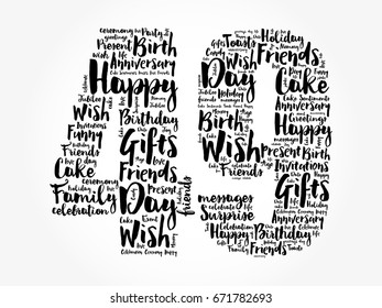 Happy 49th birthday word cloud collage concept