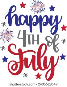 Happy 4th of july, america patriotic, american flag vector illustration file