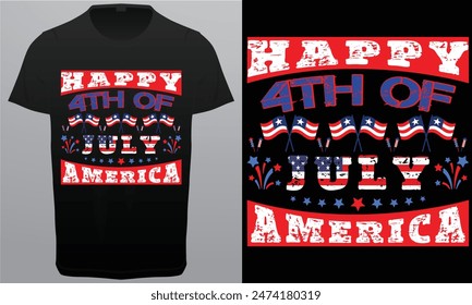 Happy 4th of July America Royalty free vector T-shirt Design