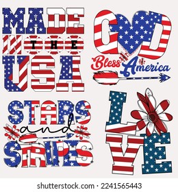 Happy 4th of July - American Independence Day t-shirt design bundle