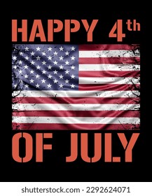 Happy 4th of July, American Independence Day greeting card, banner, poster with United States flag