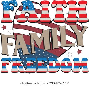 Alles Gute zum 4. Juli American Independence Day - Patriotisches farbiges Design auf weißem Hintergrund. Funny US Flag Embedded Sublimations Graphics Template für Print on Demand Business and Printing Industry