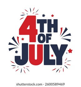 Happy 4th of July American Independence Day, typography, American flag vector illustration design.