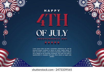 Happy 4th of july background. vector illustration