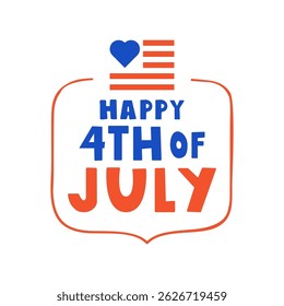 Joyeux 4 juillet. Badge. Conception Image vectorielle. Illustration.