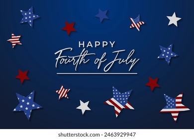 Happy 4th of July Banner Background Vector Illustration.