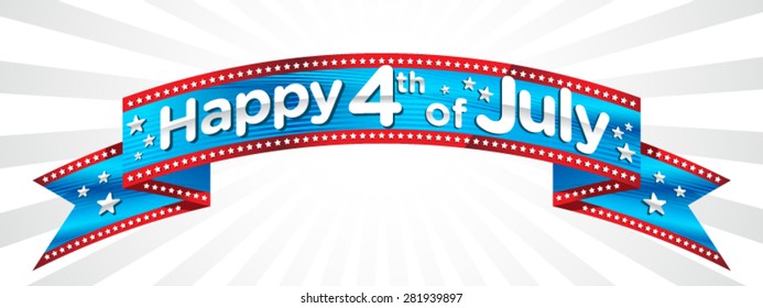 Happy 4th of July banner vector