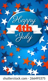 Happy 4th of July card, national american holiday Independence day