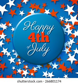 Happy 4th of July card, national american holiday Independence day